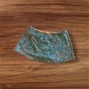 islander skort swimsuit size 12 button skirt blue stamped